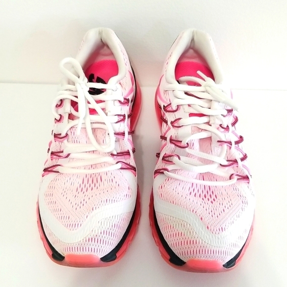NIKE AIRMAX WOMANS RUNNING SHOE 2015 -  White Pink Bow size 7 Valentine addition - Picture 3 of 5